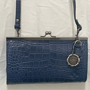 Patrica Nash 10th Anniversary Crossbody Crocodile Blue